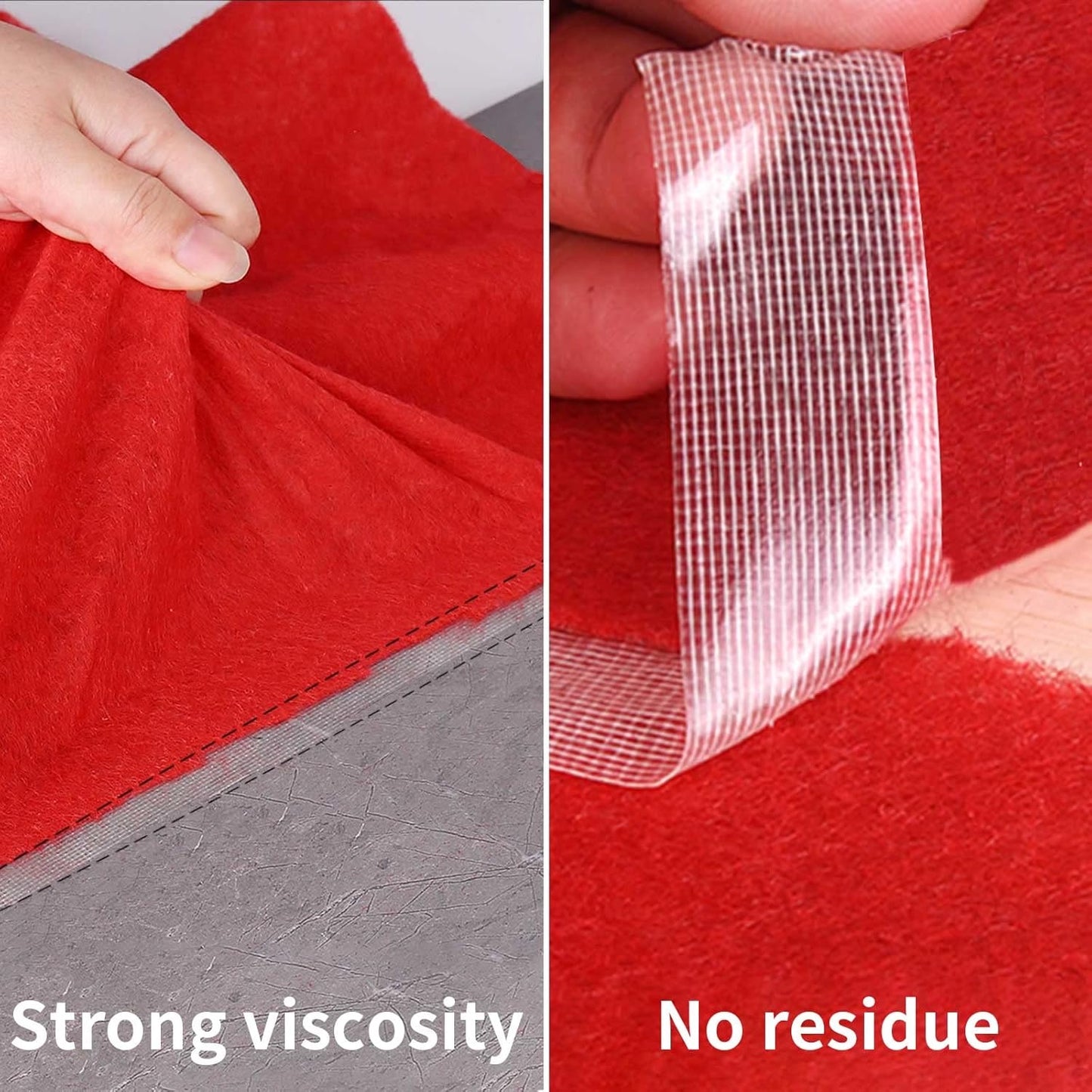 Double Sided Carpet Tape Heavy Duty, Super Strong Sticky Tape for Carpet, Non Slip Waterproof Removable Mesh Grid Suitable for Hardwood Floors, Mats, Wall Hanging, Paste Decoration