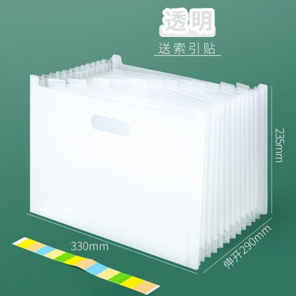 Multi-Layer A4 Folder File Bag – Expandable Document Organizer with Labels