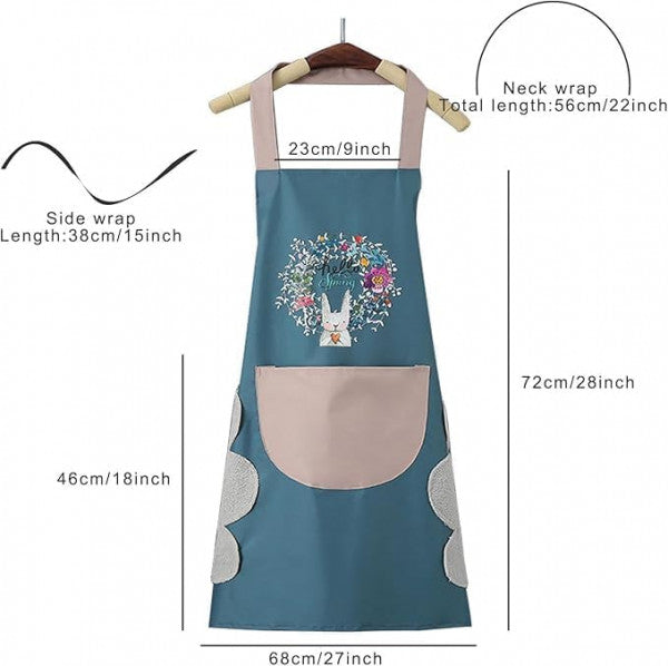 Waterproof Cooking Apron with Pockets & Side Towels – Unisex Kitchen Wear for Chefs & Home Cooking