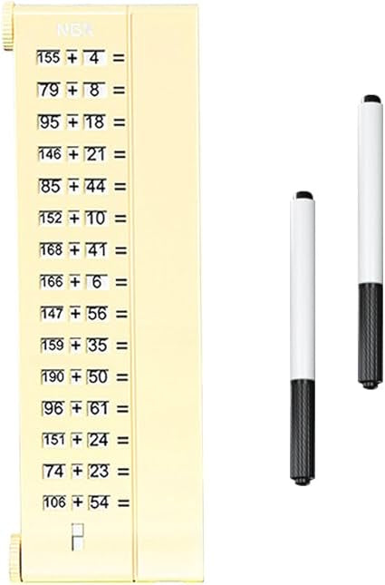 Children's Practice Math Board, Reusable Oral Arithmetic Writing Montessori Counting Toy, Math Flash Card, Addition & Subtraction Learning Calculate Set