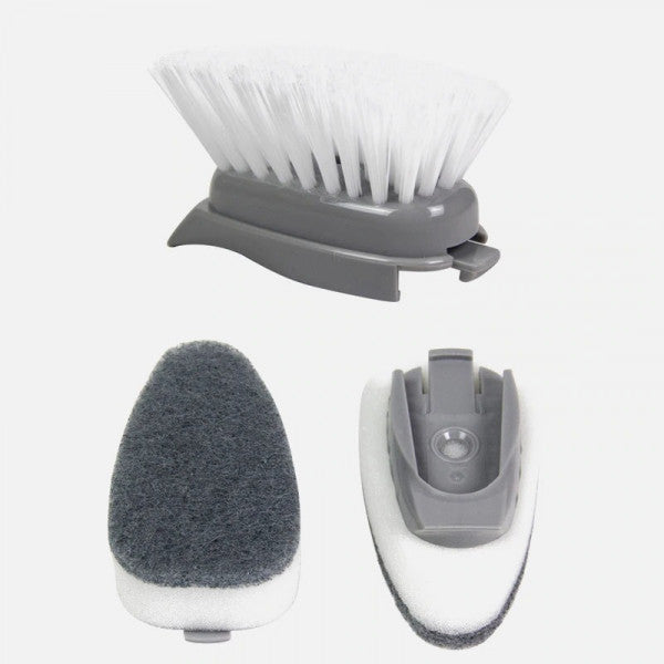 Decontamination Cleaning Brush with Soap Dispenser – Dual-Sided Scrub & Sponge, Ergonomic Handle for Kitchen & Cookware