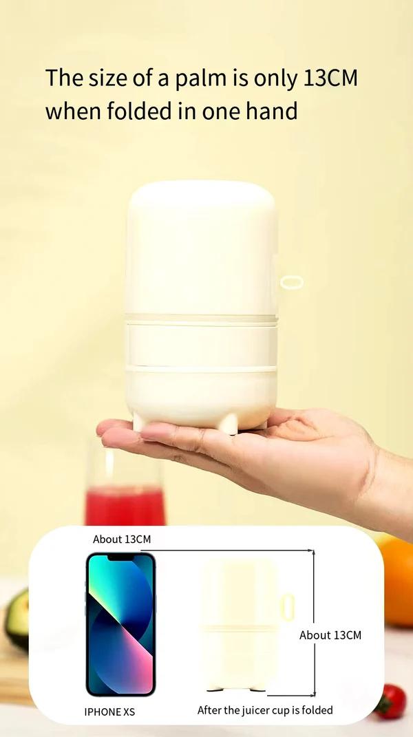 Pastel Coloured Portable Wireless Foldable Cup Blender (MULTICOLOR)