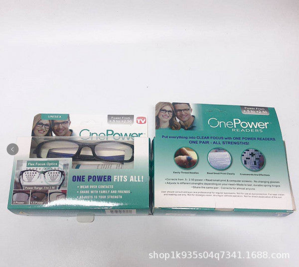 One Power Readers – Adjustable Focus Reading Glasses (0.5–2.5)