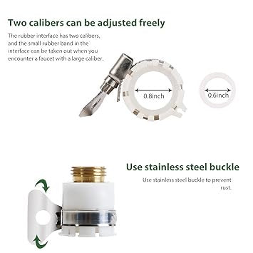 Tap Connector, Brass Pipe Connector for Tap, Garden Hose Quick Connectors, 1/2 & 3/4 Inch Faucet Adapter Tap Connector Sets for Garden Bathroom Kitchen Outdoors (Set of 4 pcs)