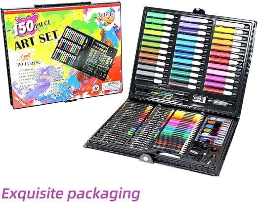 Painting Drawing Kit for Kids, Colour Set for Kids, Art Supplies Art Set Colouring Kit with Crayons Colored Pencils Acrylic Paint Mega Oil Pastels for Birthday for Girls Boys (150pcs Set)