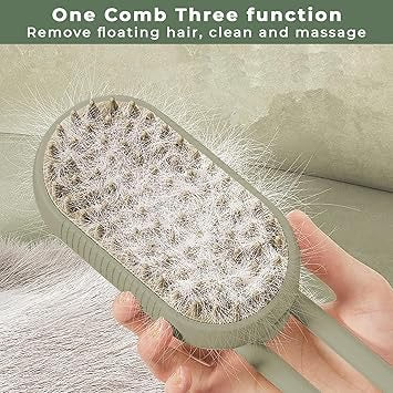3-in-1 Cat Steam Brush – Shedding, Cleaning & Massage Grooming Comb with One-Touch Spray