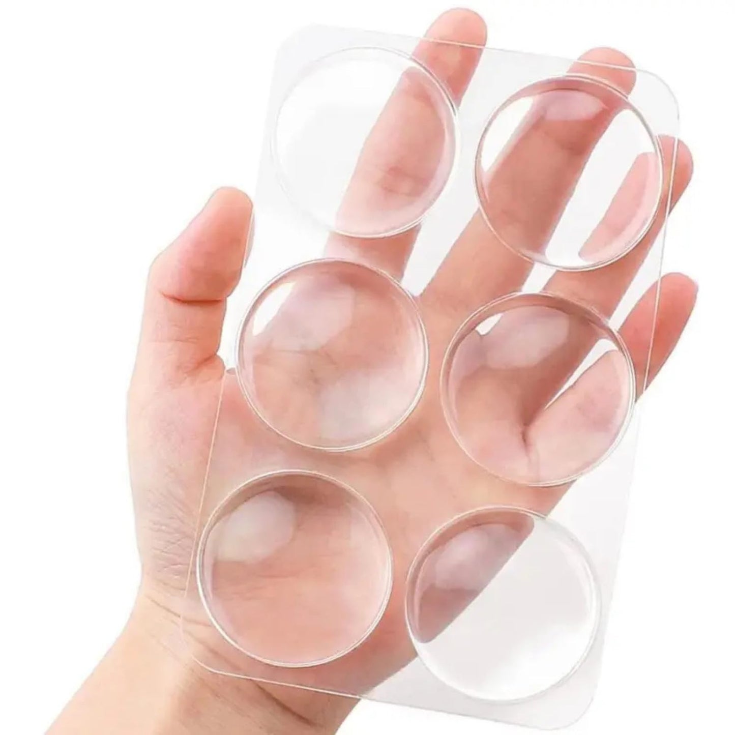 Clear Silicone Wall Protector Pads – Shock-Absorbing Door Bumpers with Strong Self-Adhesive for Scratch-Free Walls (Set of 6)