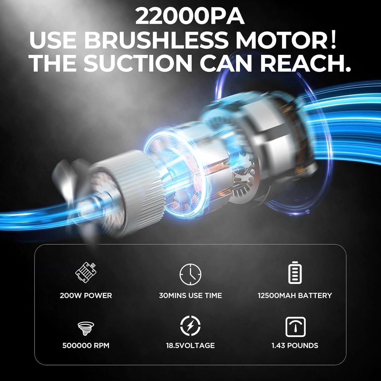 Wireless Portable Car Vacuum Cleaner – 4-in-1 Air Duster, Inflator & 21000Pa Powerful Suction