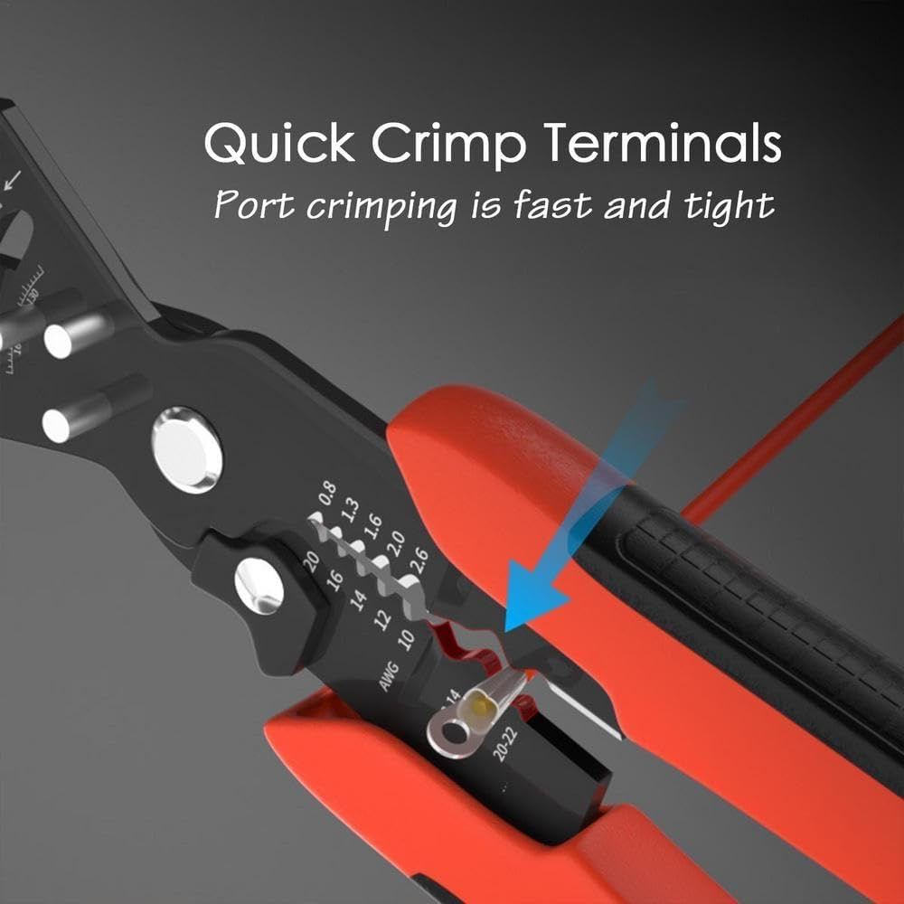 5-in-1 Wire Stripper & Bending Pliers – Multifunctional Electrician Tool for Cutting, Stripping, Crimping, Winding & Wrenching, Non-Slip Handle