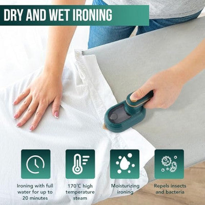 NEW PORTABLE FOLDABLE MINI IRON – 2-in-1 Wet & Dry Travel Steamer