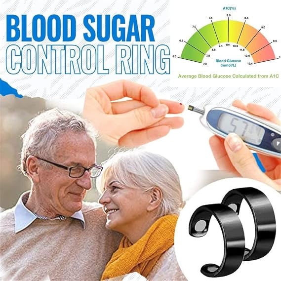 Magnetic Blood Sugar Control Rings (Pack of 2) | Adjustable Therapeutic Ring for Glucose Balance, Lymph Drainage & Weight Wellness