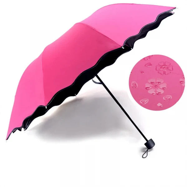 Magic Umbrella – Water Flower Pattern | Windproof, UV-Resistant & Foldable Travel Umbrella