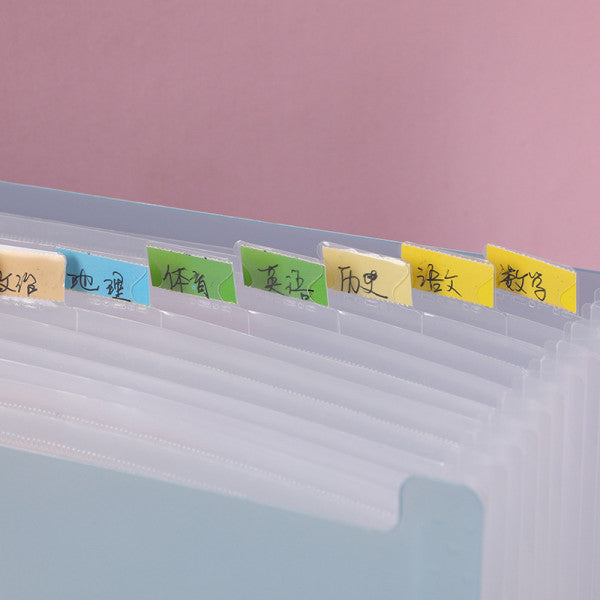 Multi-Layer A4 Folder File Bag – Expandable Document Organizer with Labels