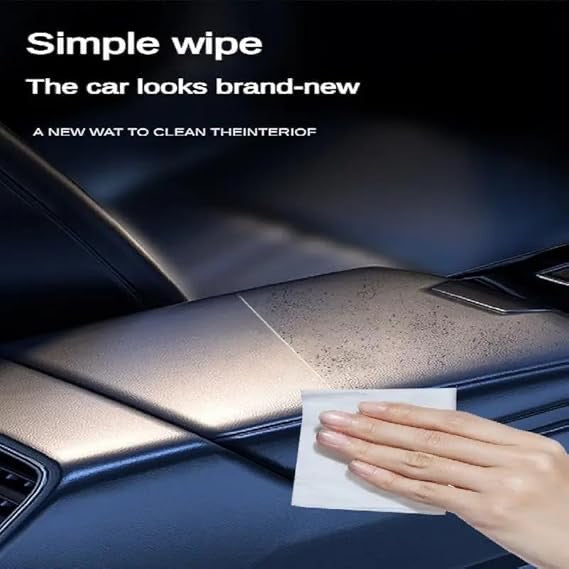 Microfiber Wet Cloth Wipes | Car Dashboard Polish, Car Scratch Remover Tissue | Car Cleaning Wipes for Leather Seat Accessories | Glass Window Cleaner (80 wipes Pack)