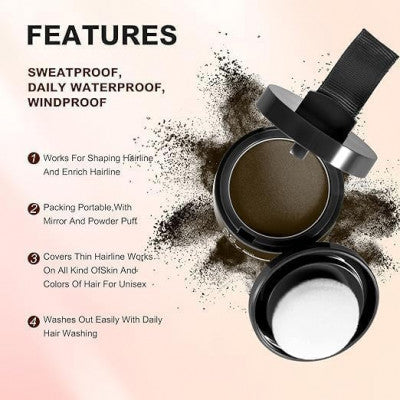Black Hair Powder – Instant Root Touch-Up & Thinning Hair Concealer (48-Hour Hold)