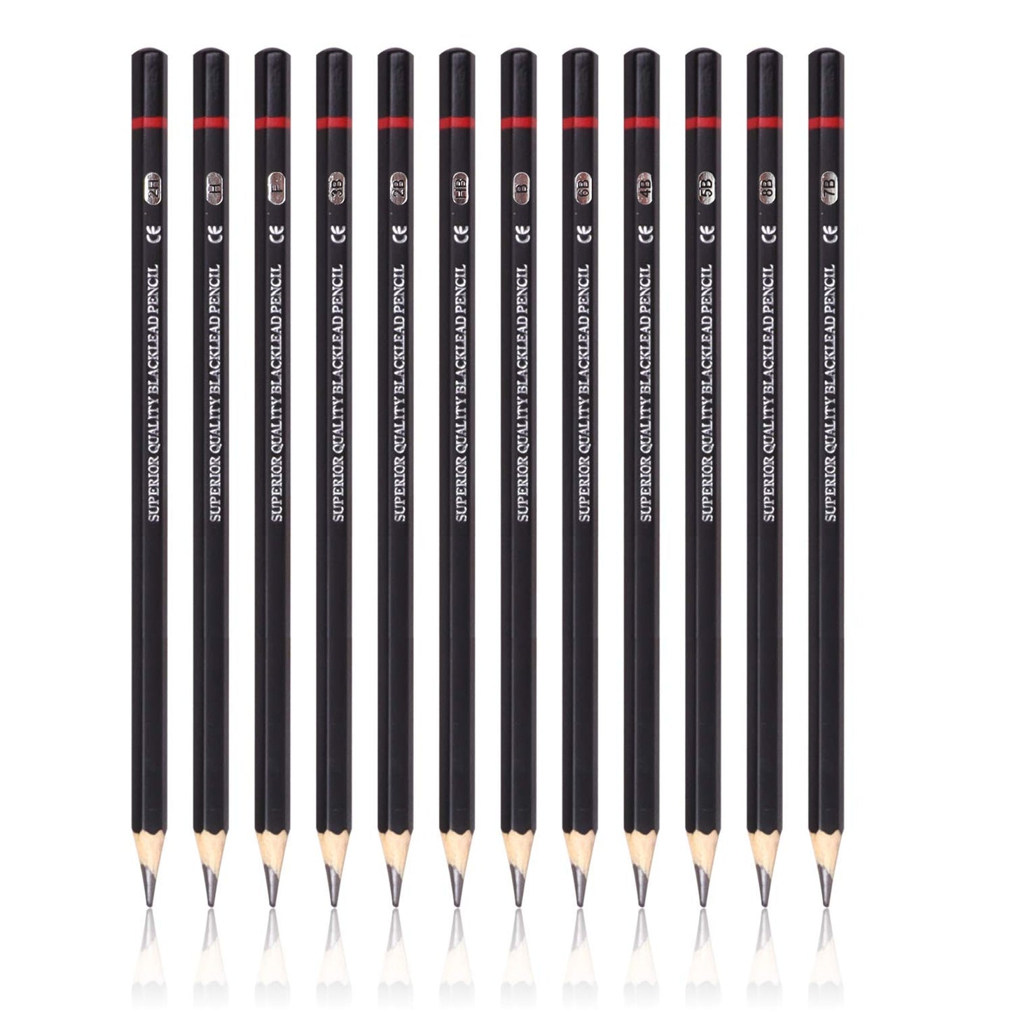 Artist Sketching & Drawing Pencil Set – 12 Pencils with Metal Storage Case (B to 8B, HB, H, 2H, F)