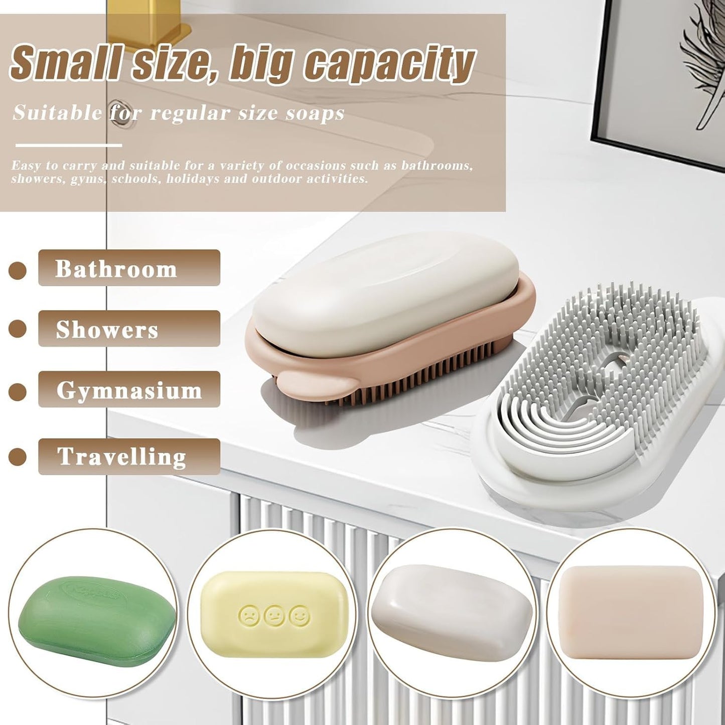 2-in-1 Travel Soap Case with Bath Brush – Leakproof, Portable & Multi-Use