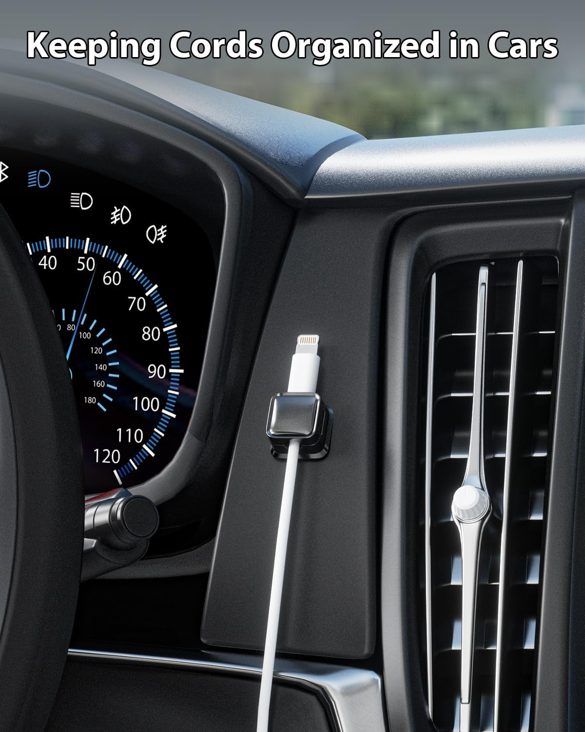 6 Pack Magnetic Cable Clips – Cord Organizer for Desk, Car & Home