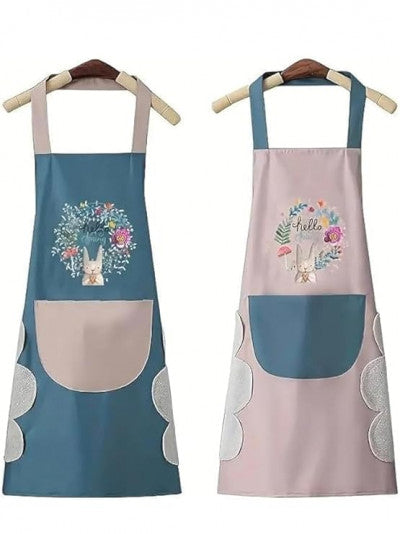 Waterproof Cooking Apron with Pockets & Side Towels – Unisex Kitchen Wear for Chefs & Home Cooking