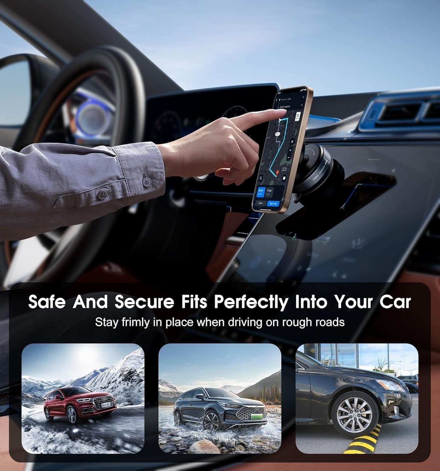 Magnetic Phone Holder for Car Strong Vacuum Suction Cup Mount with 360° Rotation Phones Holder for Car/Gym/Mirror/ Shower, Car Mount Compatible with All Mobile (Non-Extended)
Suction Cup Phone Mount, Magnetic Phone Holder for Car