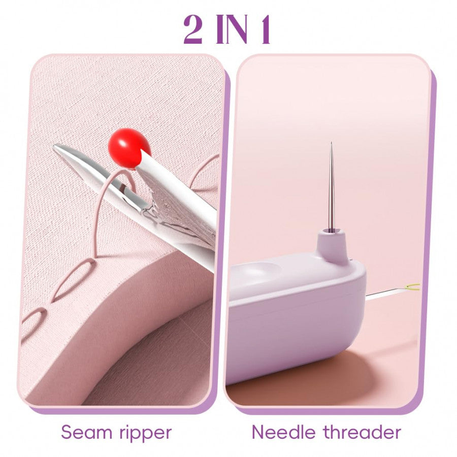 2-in-1 Automatic Needle Threader & Seam Ripper – Compact Sewing Essential