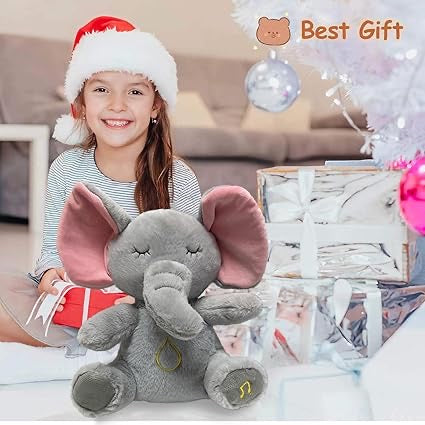 Breathing Elephant – Soothing Sleep Buddy with Music, Lights & Rhythmic Breathing Motion