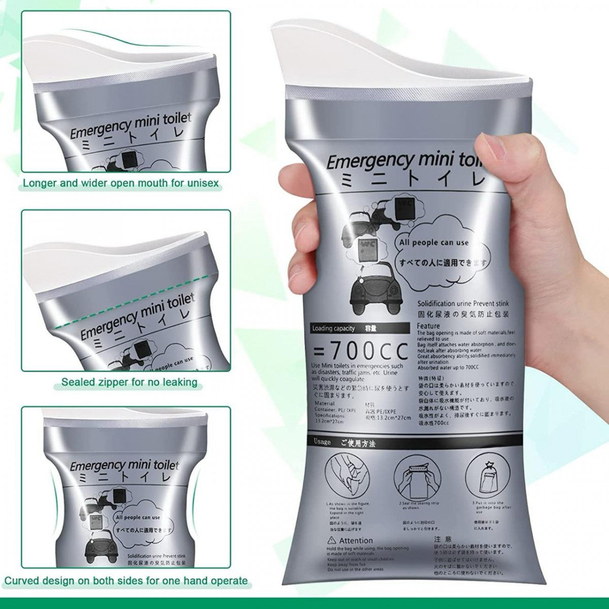 Disposable Urine Bags – Leak-Proof, Unisex Travel & Emergency Solution (700ml)