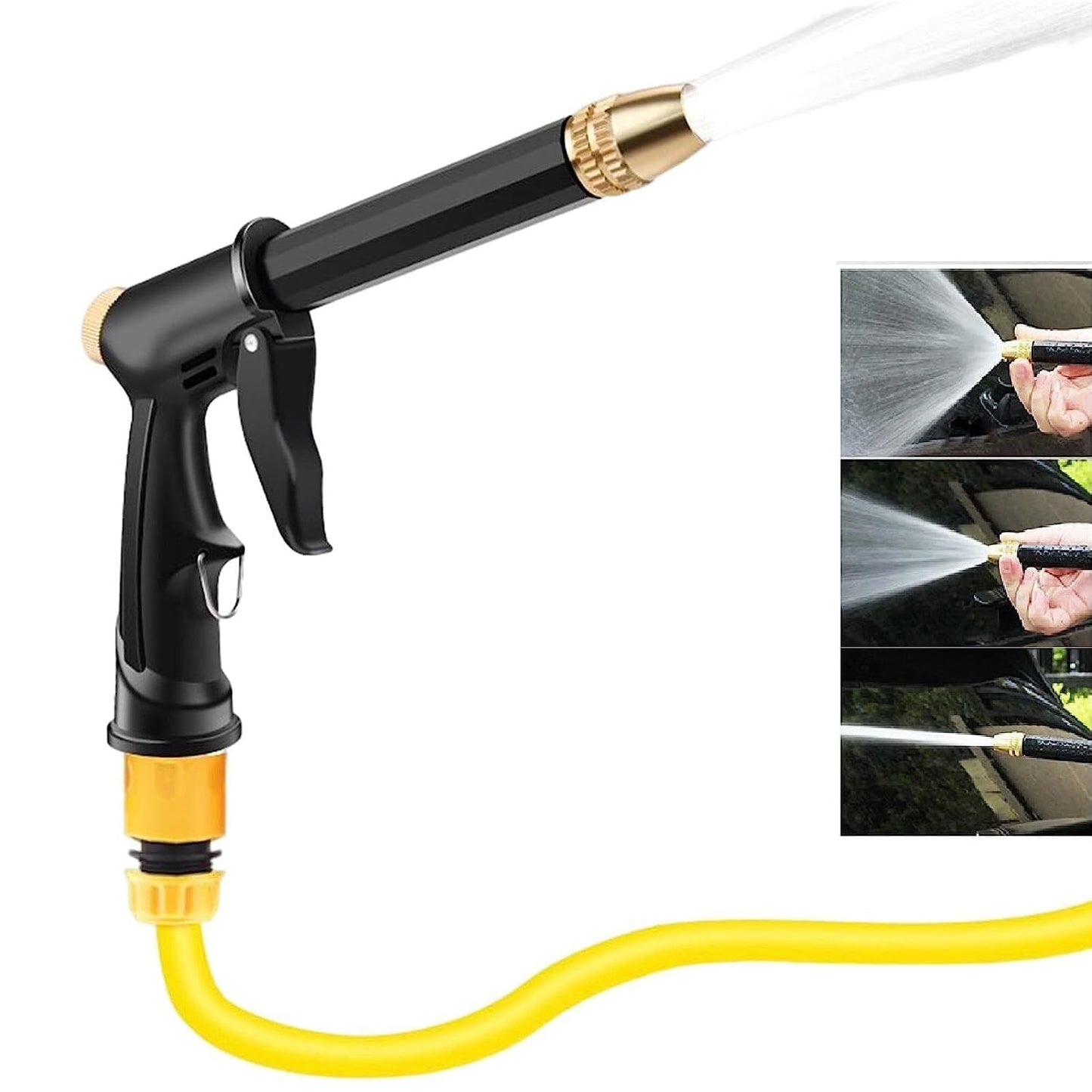 Black Metal Brass Spray Gun with Trigger – Adjustable Nozzle, Heavy-Duty & Rust-Free