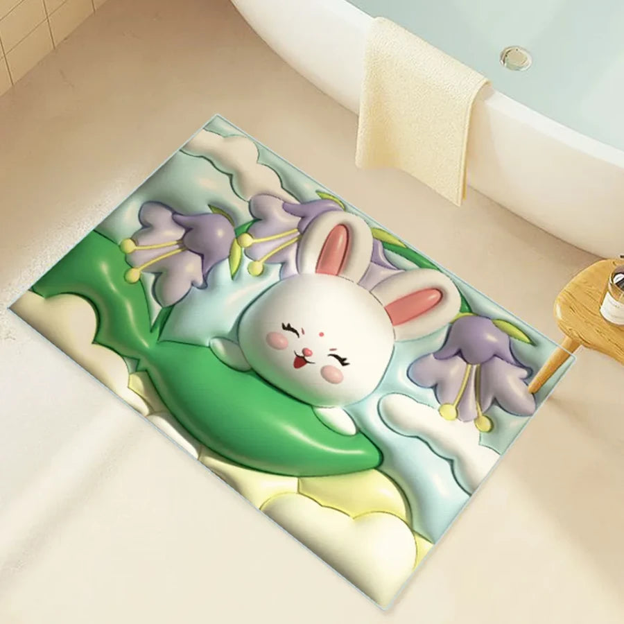 3D Bathroom Door Mat – Soft Anti-Slip Quick Dry Floor Mat (Multicolor)