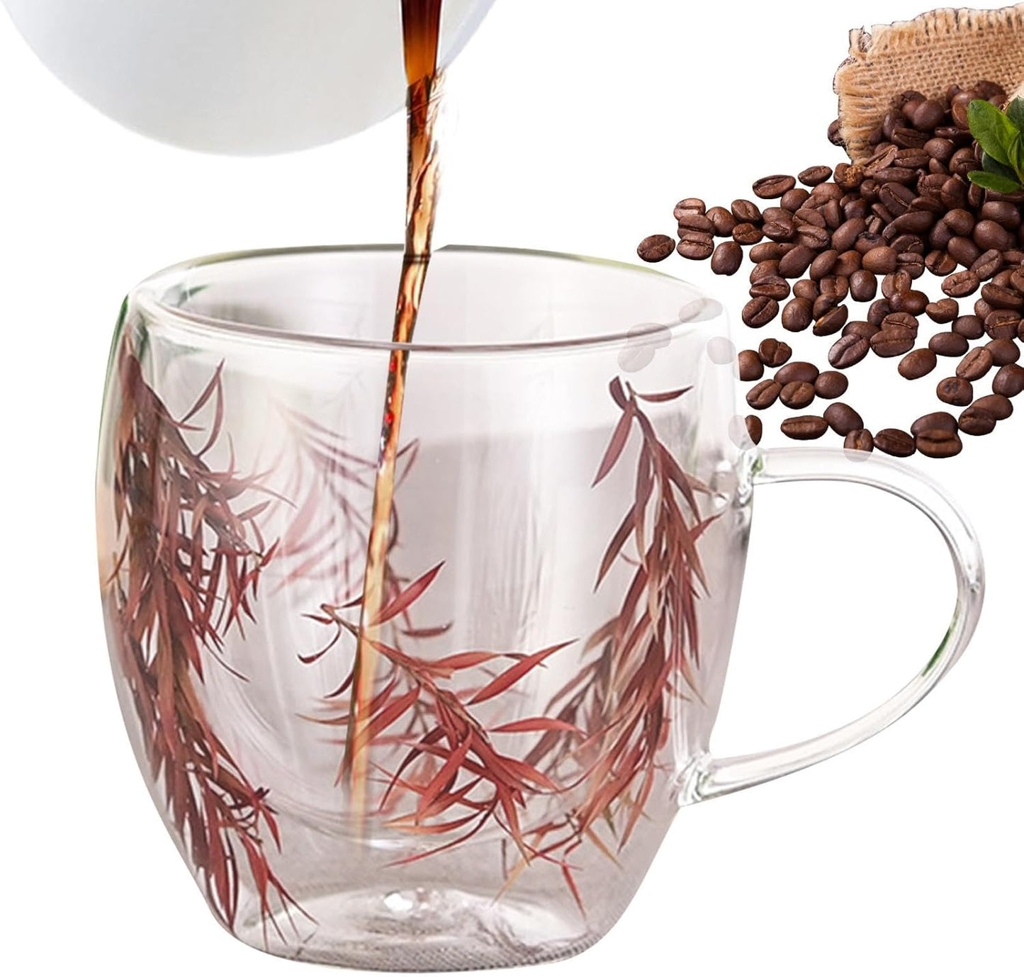 Double Wall Glass Mug – 250 ml Insulated Coffee & Tea Cup
