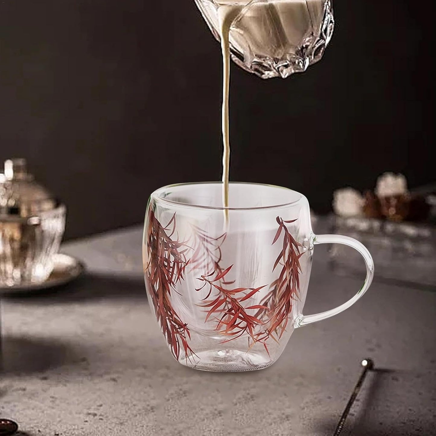 Double Wall Glass Mug – 250 ml Insulated Coffee & Tea Cup