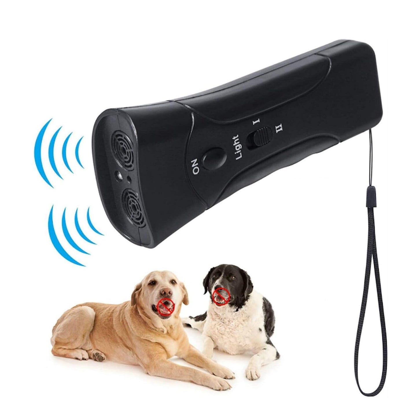 🐶 Ultrasonic Dog Chaser – Portable Bark Deterrent with Dual Speakers & Adjustable Volume