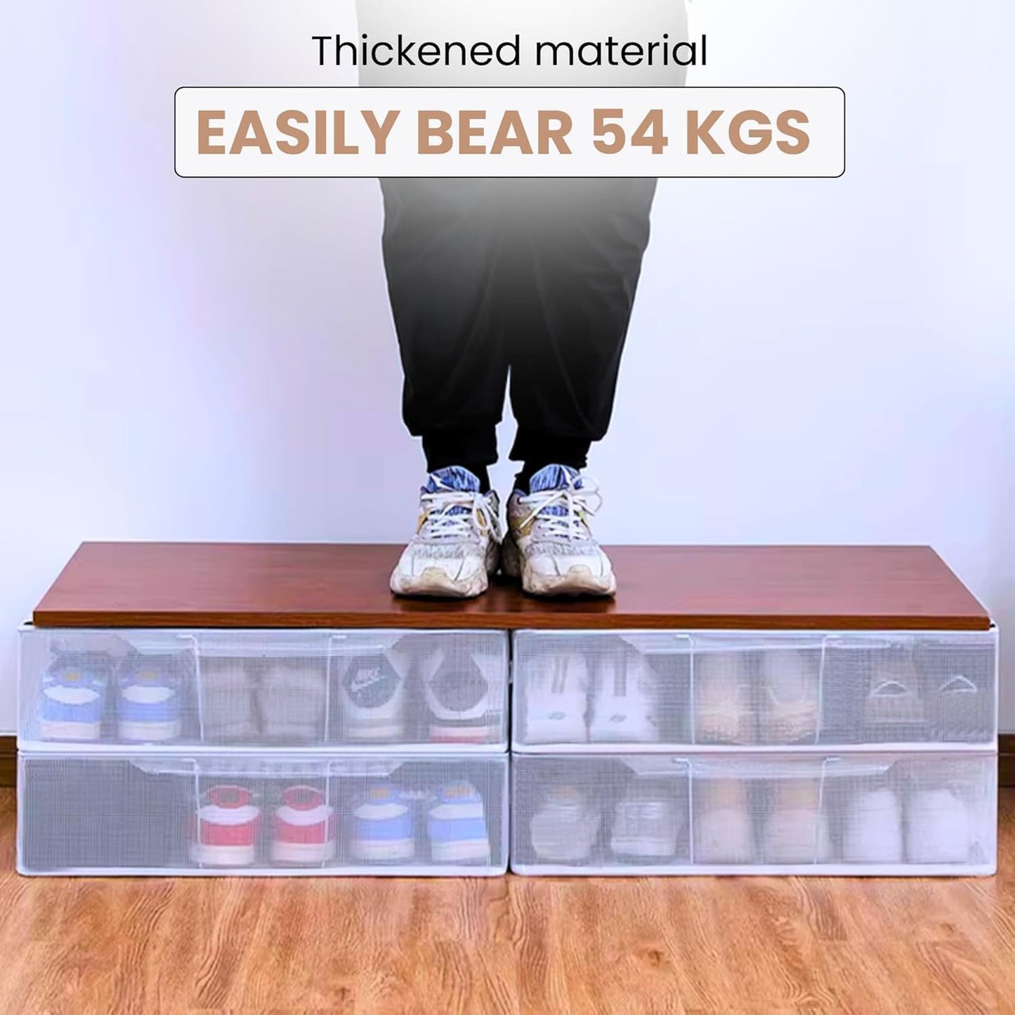 👟 Transparent Shoe Storage Bag – Stackable, Ventilated & Space-Saving Organizer