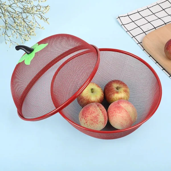 Apple Shape Fruit Basket – Stylish Metal Net Storage for Kitchen & Dining