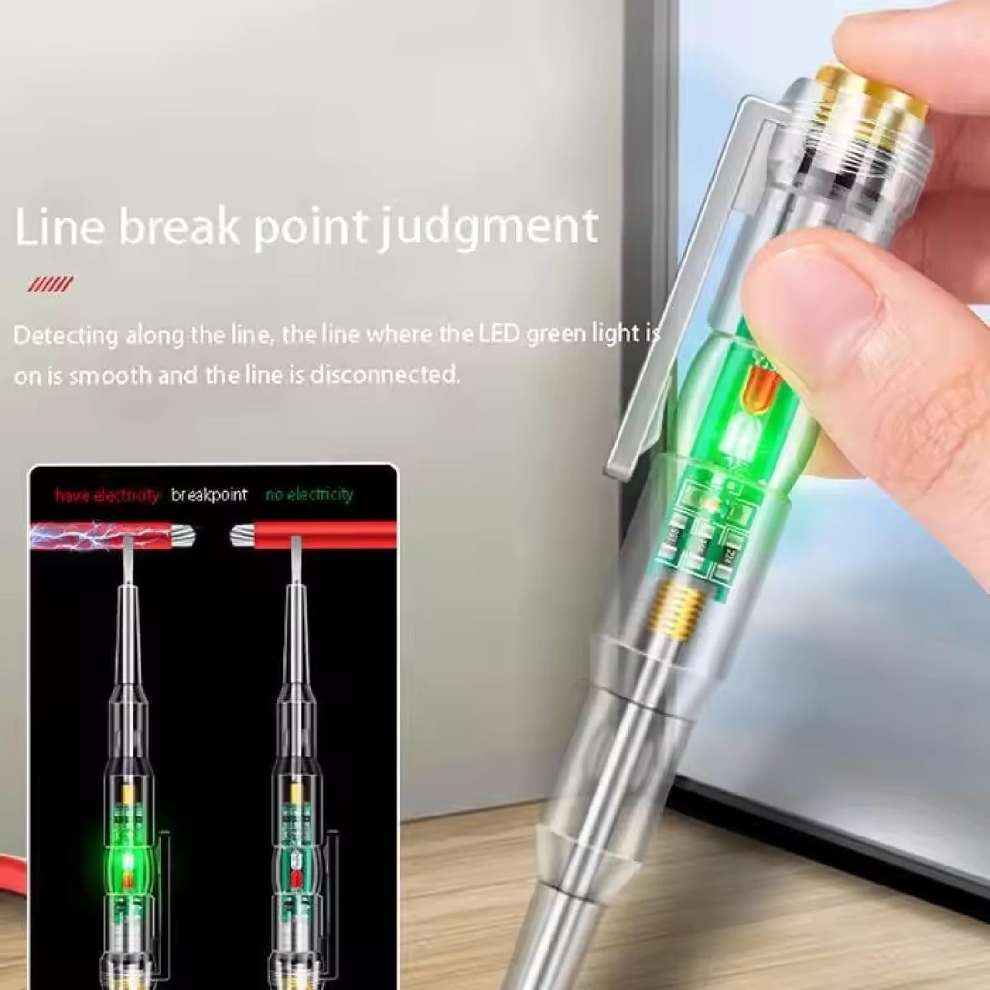 Smart Voltage Tester Pen – Multi-Functional Electric Line Detector with LED Display & Chrome Vanadium Tip