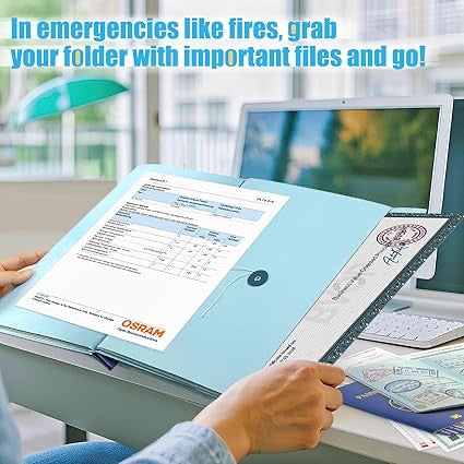 Folio Folder with Pockets – Important Document & Family Emergency Organizer Binder - Multicolor