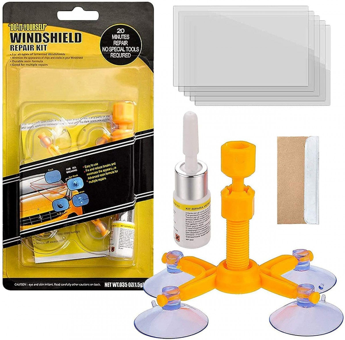 Windscreen Glass Crack Repair Kit – Professional DIY Windshield Chip & Crack Restorer with Vacuum Seal Technology