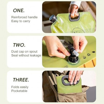 8L Folding Water Bag – Portable BPA-Free Water Container with Faucet & Carry Handle for Camping, Hiking & Travel