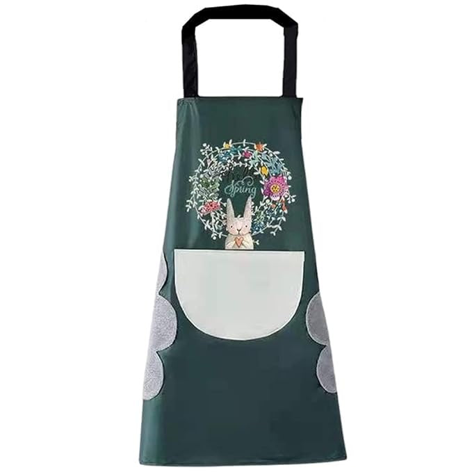 Cute Kitchen Apron Cooking Apron for Women Couple Waterproof with Pocket and Hand-Wiping Area Apron for Cooking, BBQ, Kitchen, Garden