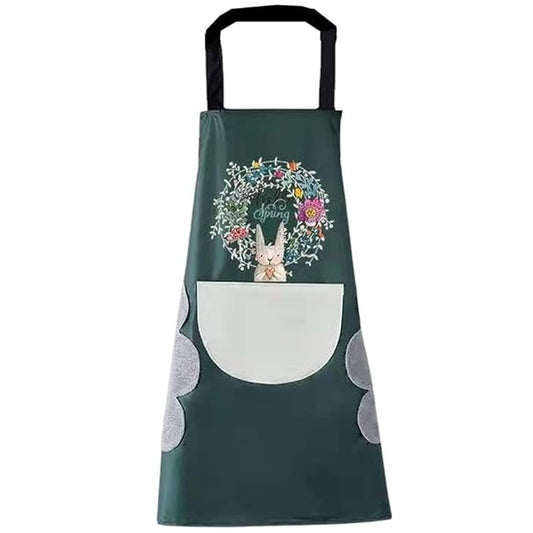 Cute Kitchen Apron Cooking Apron for Women Couple Waterproof with Pocket and Hand-Wiping Area Apron for Cooking, BBQ, Kitchen, Garden