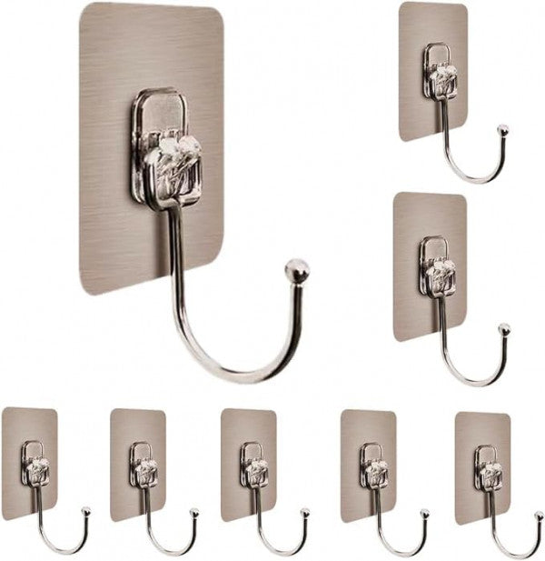 Golden Large Adhesive Wall Hooks – Heavy Duty, Rustproof & Drill-Free Hangers